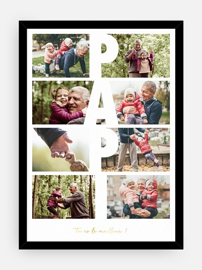 Affiche fête des pères Papi en lettres