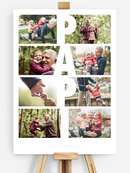 Affiche fête des pères Papi en lettres