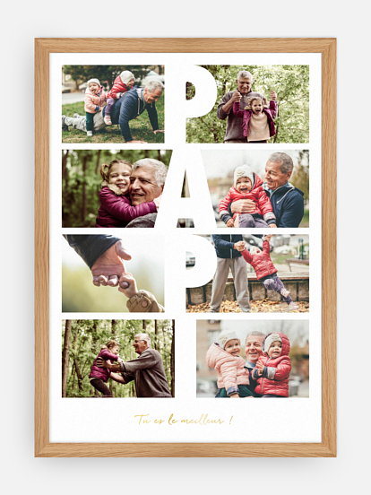 Affiche fête des pères Papi en lettres