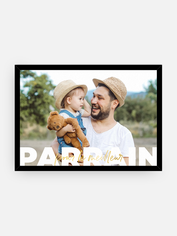 Sticker porte avec vos photos - Poster Porte Veux tu etre mon parrain