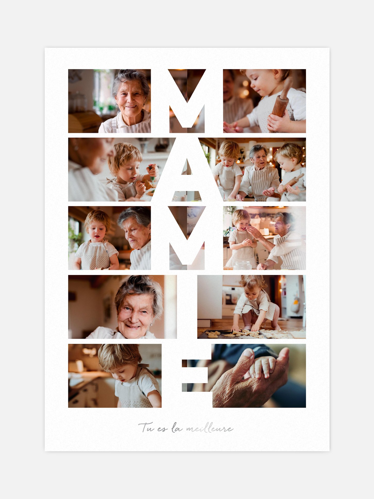 Affiche Mamie en lettres