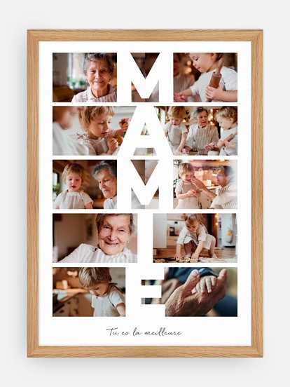 Affiche Mamie en lettres