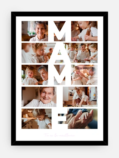 Affiche Mamie en lettres