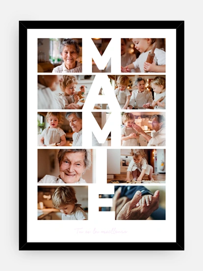 Affiche Mamie en lettres
