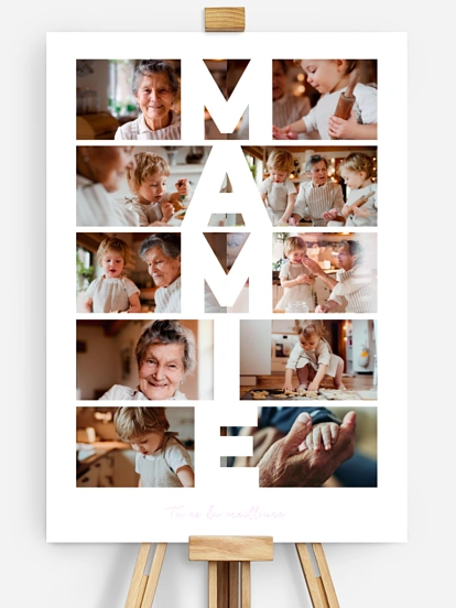 Affiche Mamie en lettres