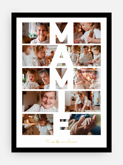 Affiche Mamie en lettres
