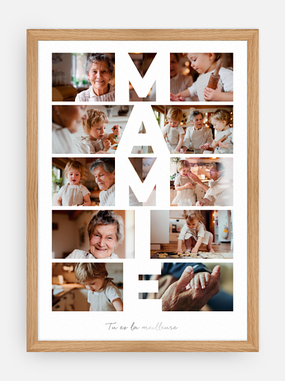 Affiche Mamie en lettres