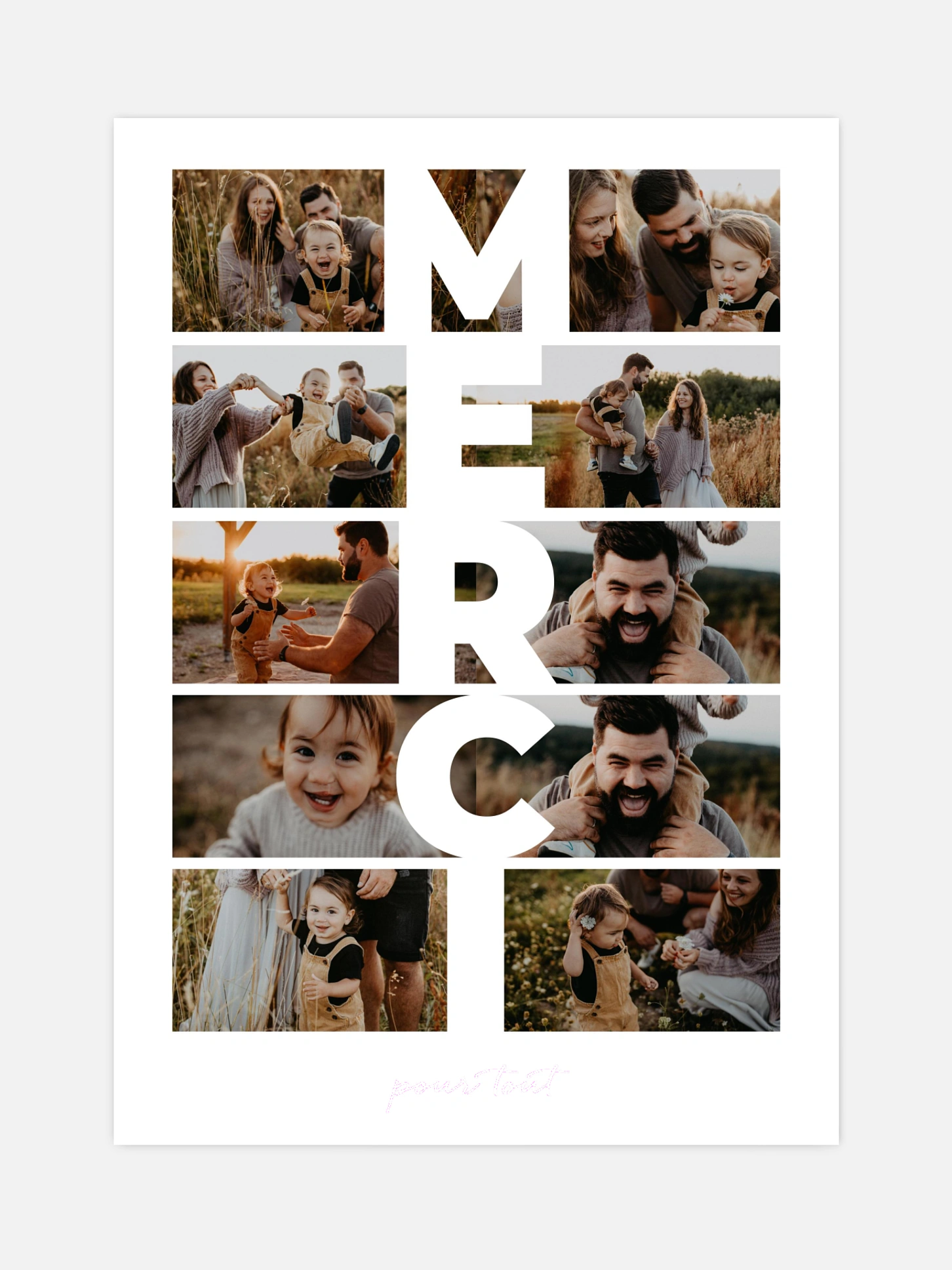Affiche Merci en lettres