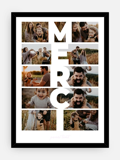 Affiche Merci en lettres