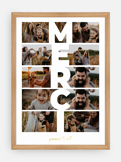 Affiche Merci en lettres