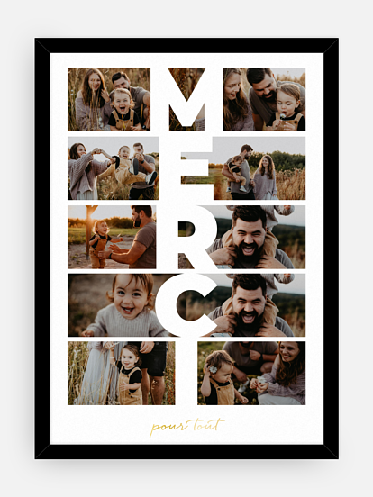 Affiche Merci en lettres