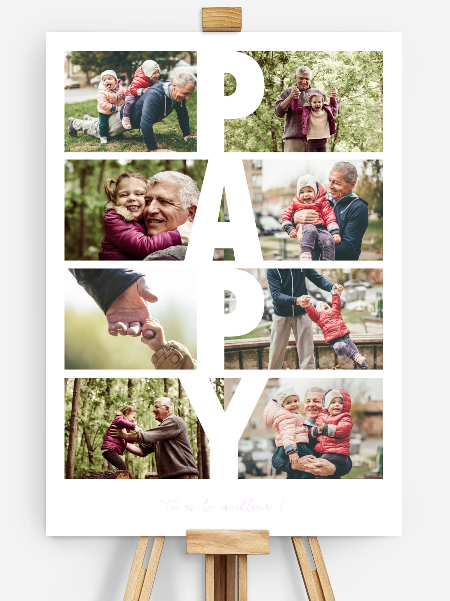 Affiche fête des pères Papy en lettres