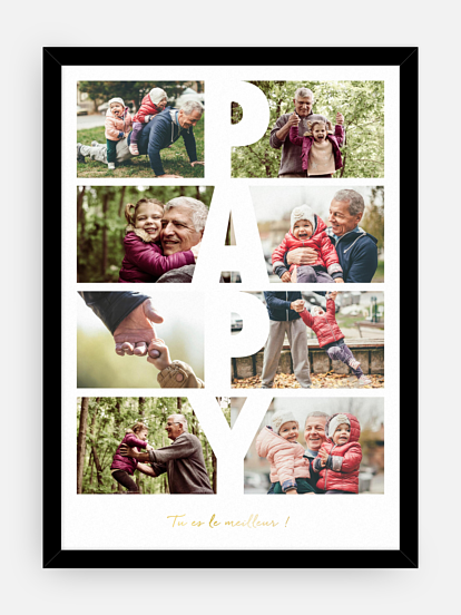 Affiche fête des pères Papy en lettres