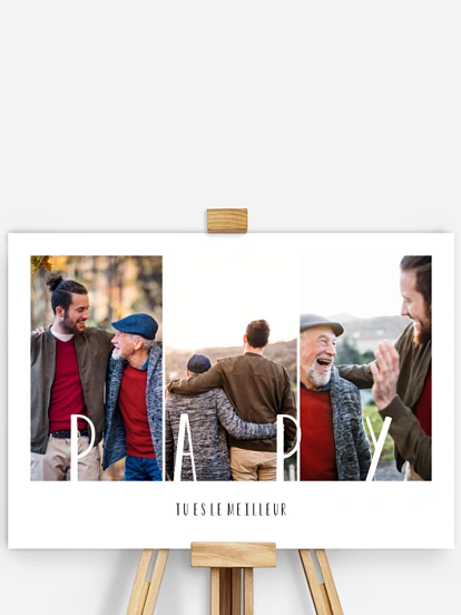 Affiche fête des pères Papy, mon héro