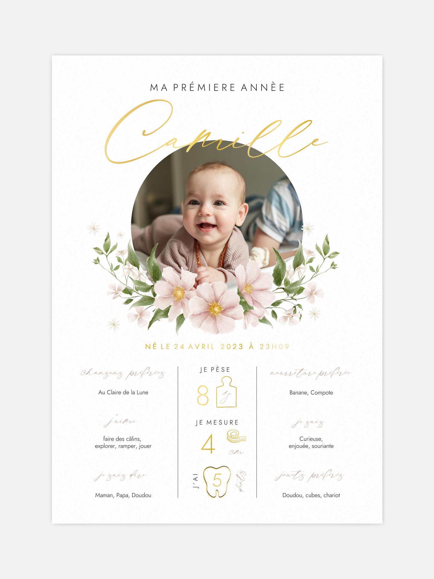 Affiche Ma première année en fleurs