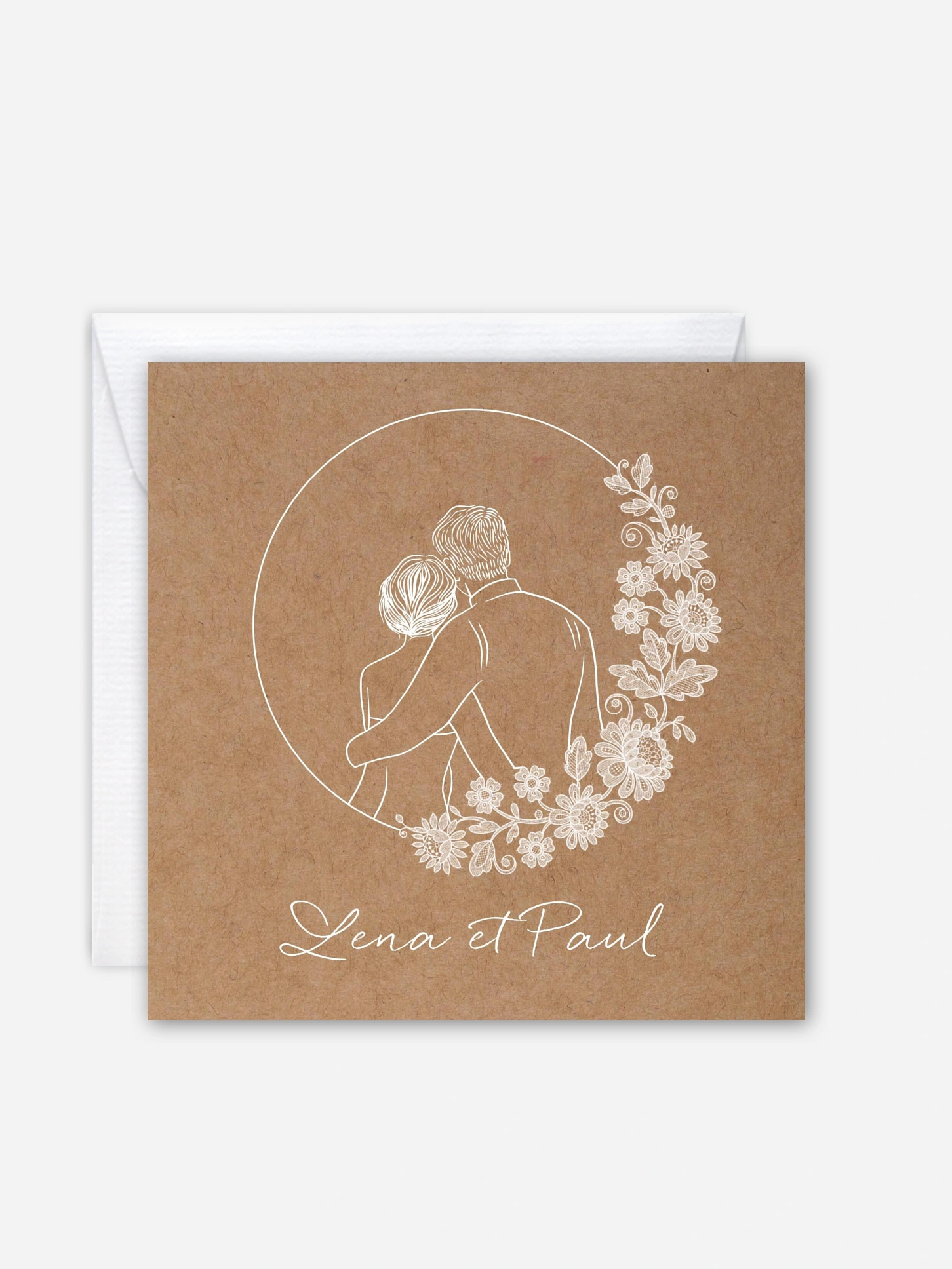 Faire-part de mariage Portrait dentelle