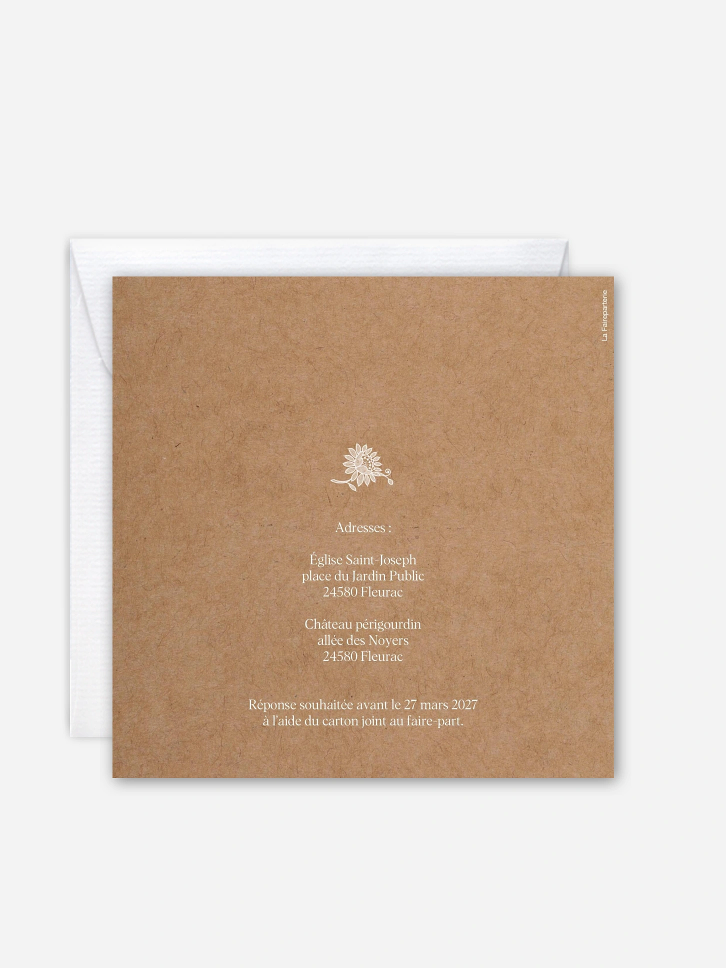 Faire-part de mariage Portrait dentelle