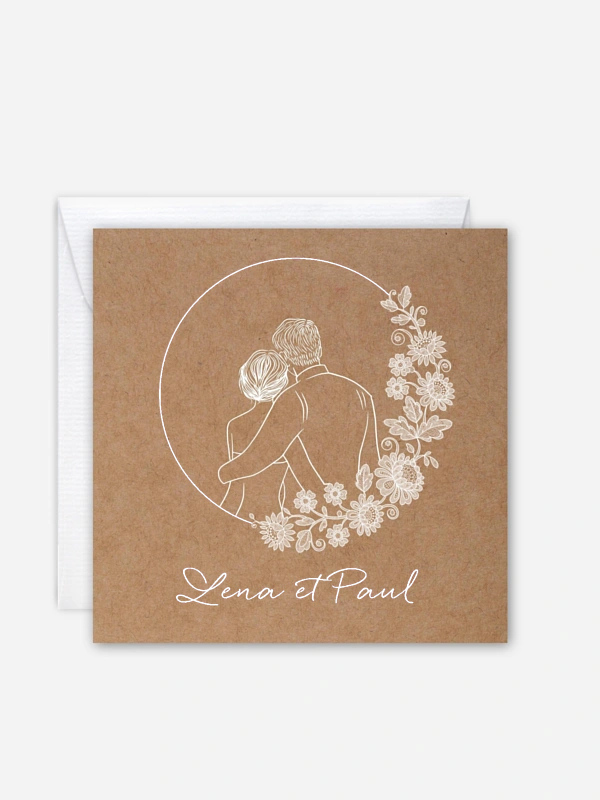Faire-part de mariage Portrait dentelle