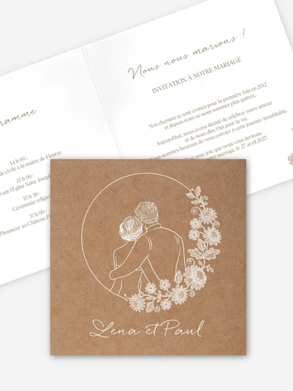 Faire-part de mariage Portrait dentelle