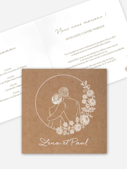 Faire-part de mariage Portrait dentelle