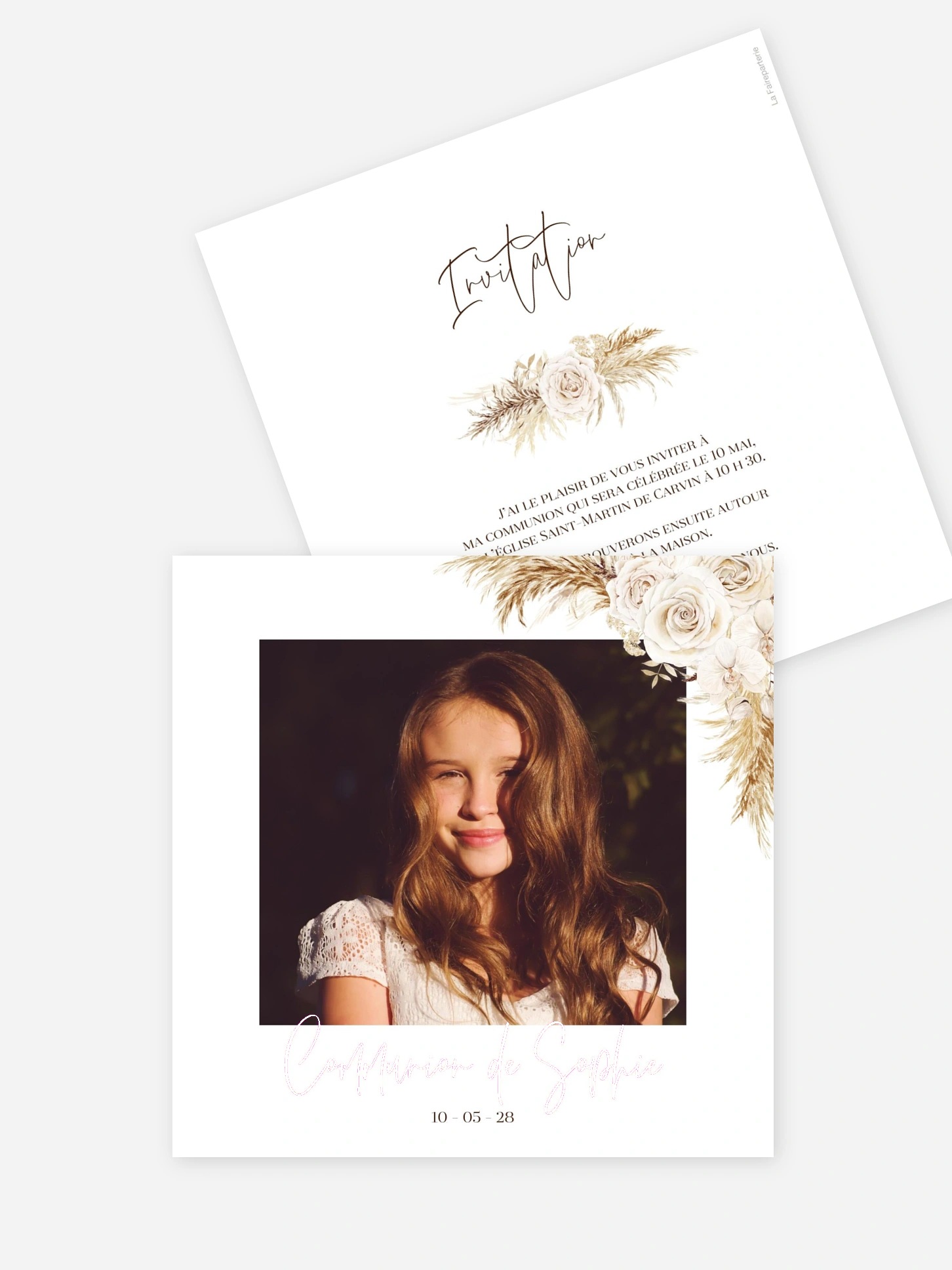 Invitation communion Elegant Boho