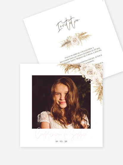 Invitation communion Elegant Boho