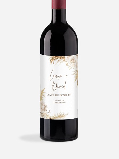 Étiquette bouteille Elegant Boho