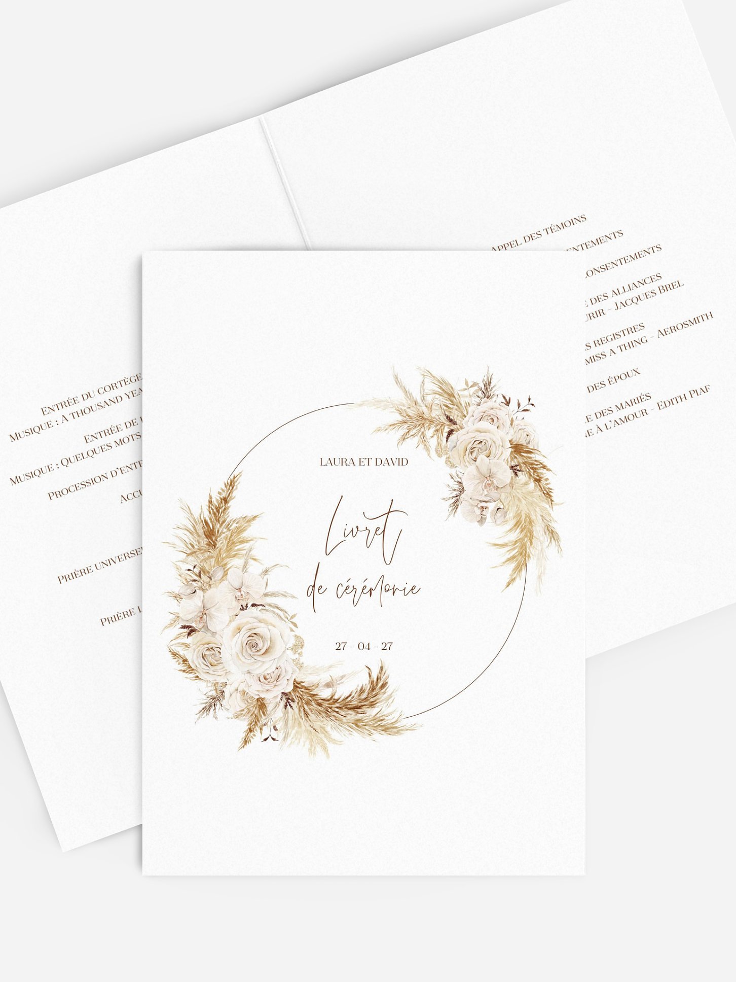 Livret de messe mariage Elegant Boho