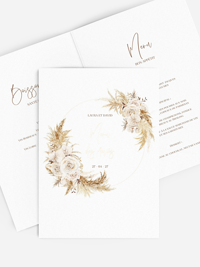 Menu mariage Elegant Boho