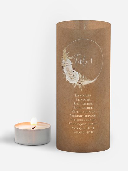Nom de table mariage Elegant Boho