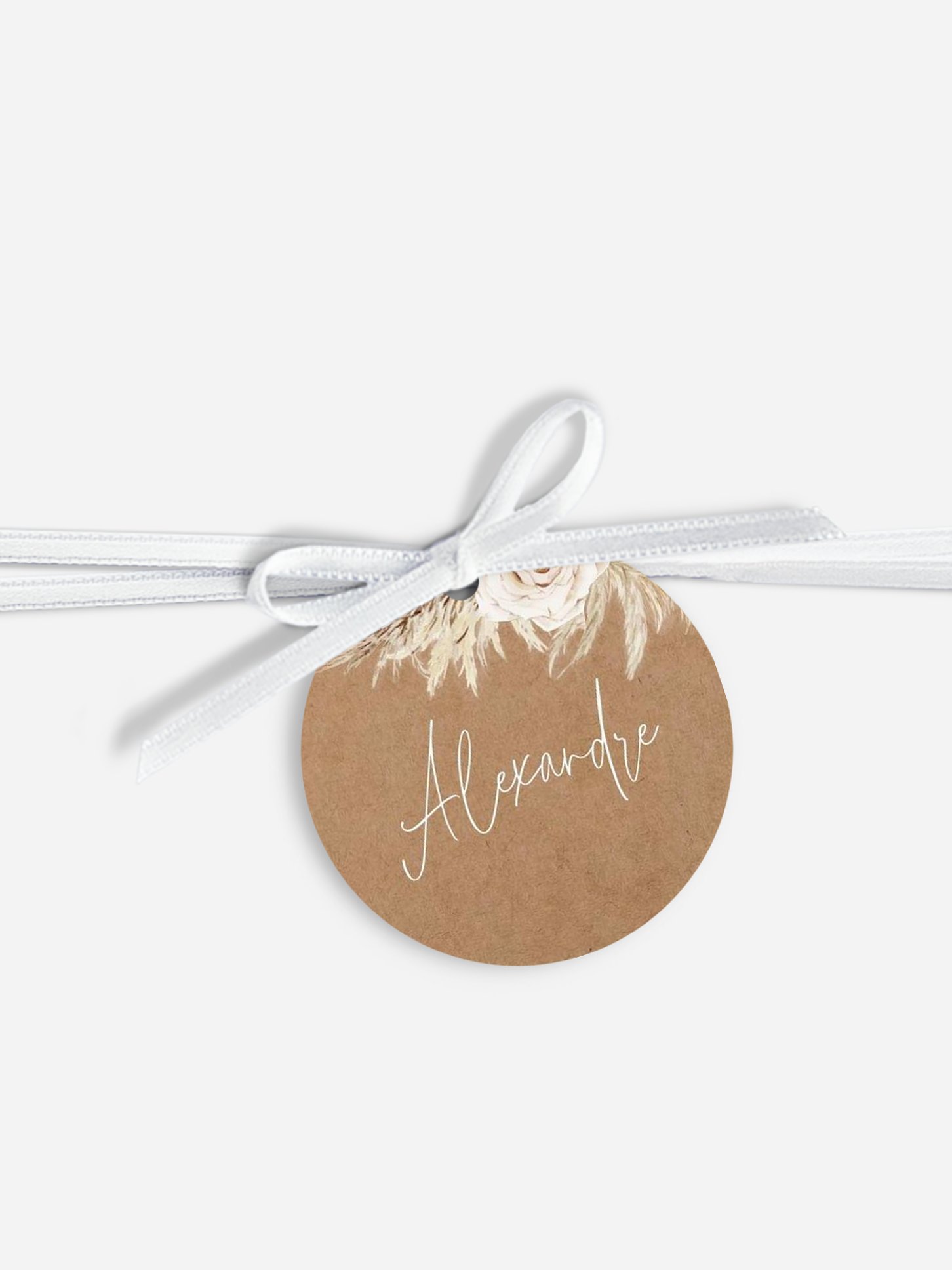 Étiquette avec ruban mariage individuelle Elegant Boho