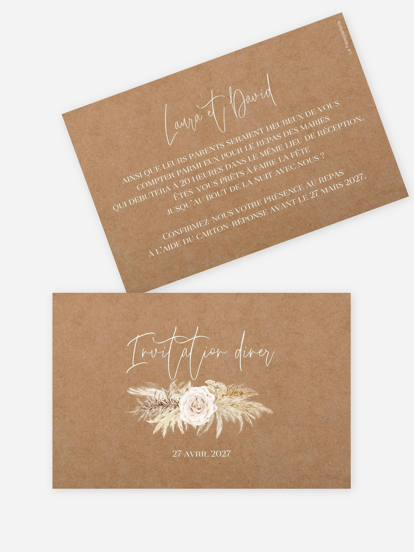 Carton d'invitation Elegant Boho