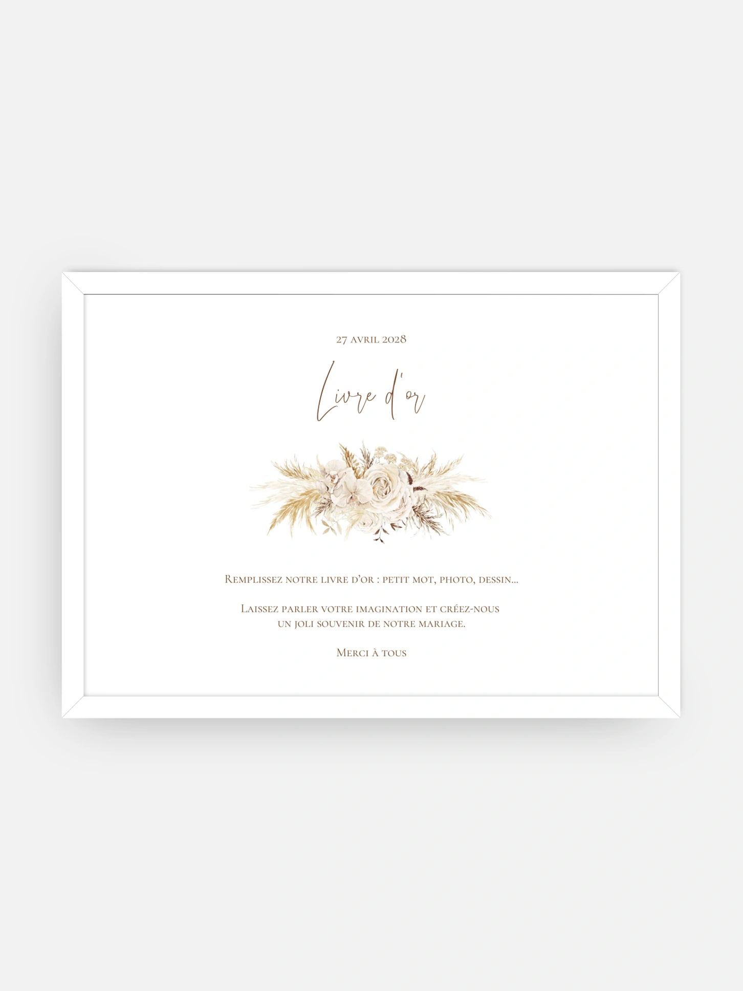 Affiche livre d'or mariage Elegant Boho