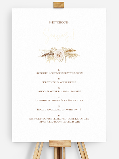 Affiche photobooth mariage Elegant Boho