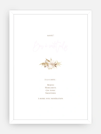 Affiche cocktail Elegant Boho