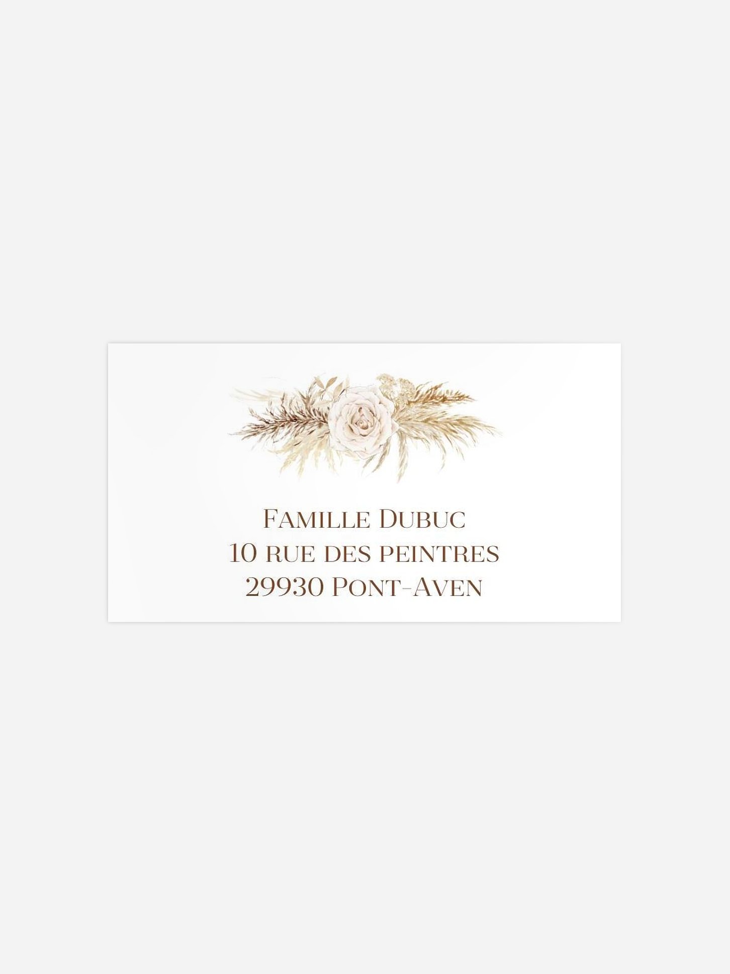 Étiquette destinataire mariage Elegant Boho