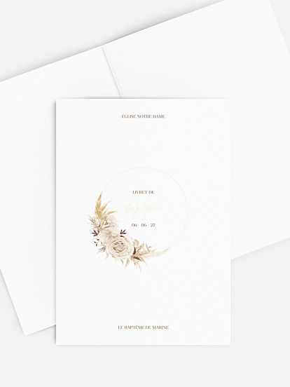 Livret de messe baptême Elegant Boho