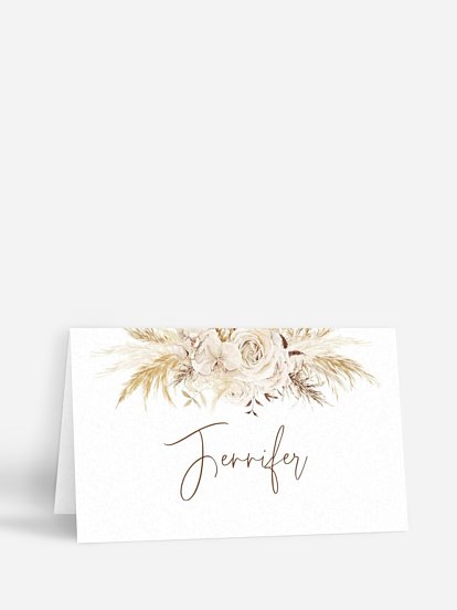 Marque-place baptême Elegant Boho