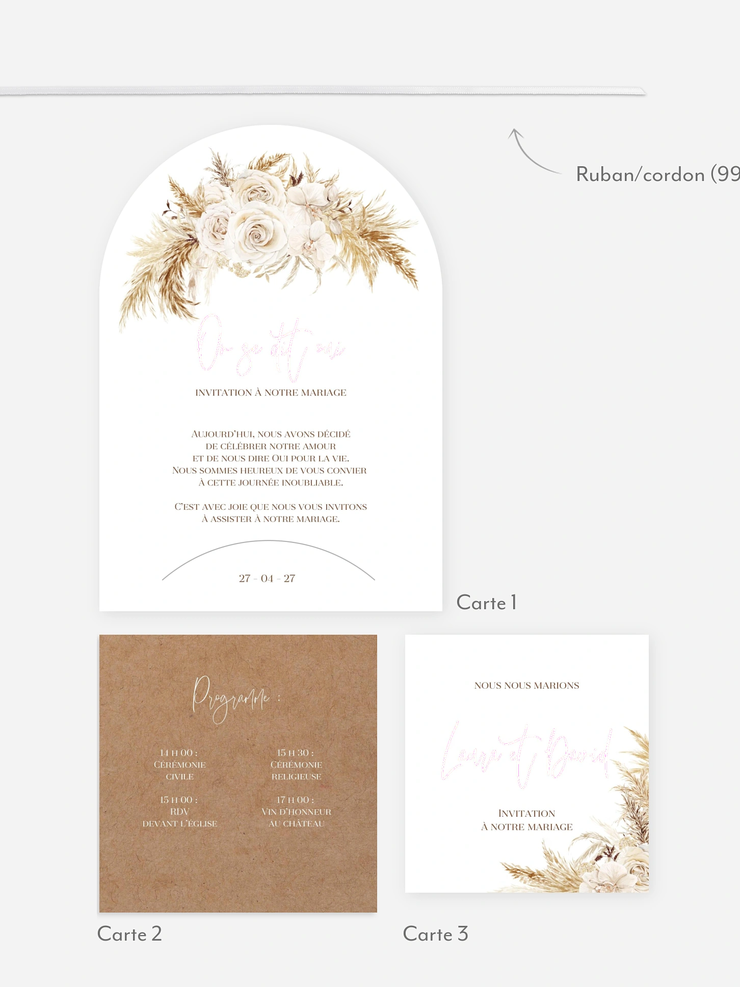 Faire-part de mariage Elegant Boho