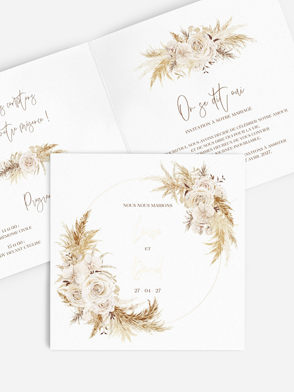 Faire-part de mariage Elegant Boho