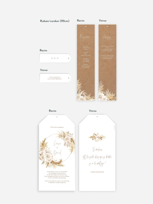 Faire-part de mariage Elegant Boho
