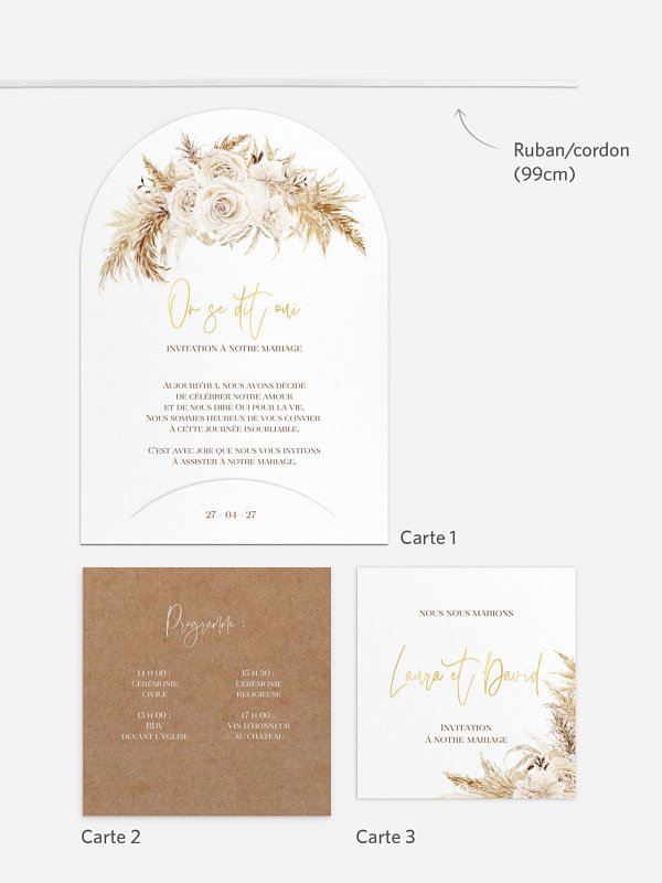 Faire-part de mariage Elegant Boho