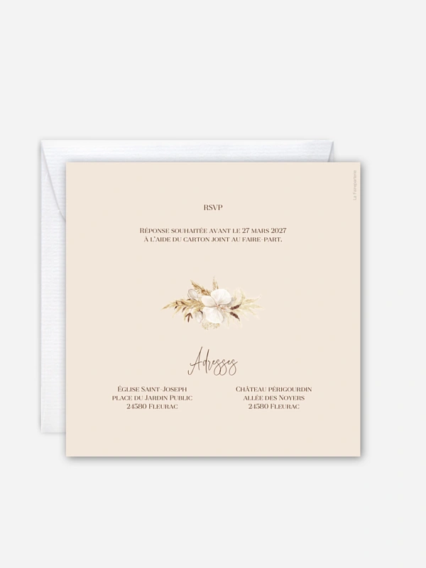 Faire-part de mariage Elegant Boho