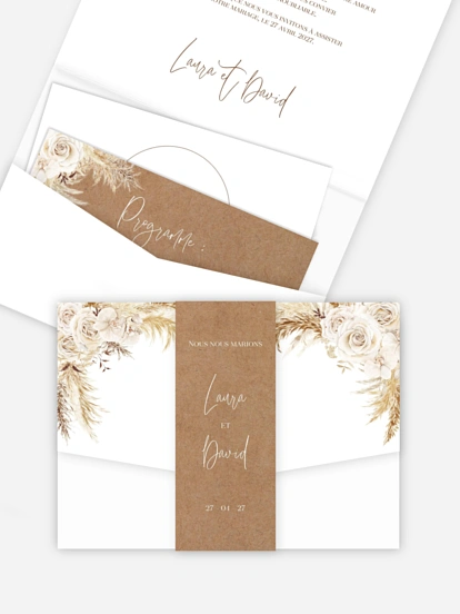 Faire-part de mariage Elegant Boho