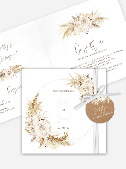 Faire-part de mariage Elegant Boho