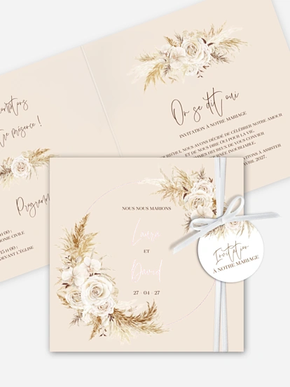 Faire-part de mariage Elegant Boho