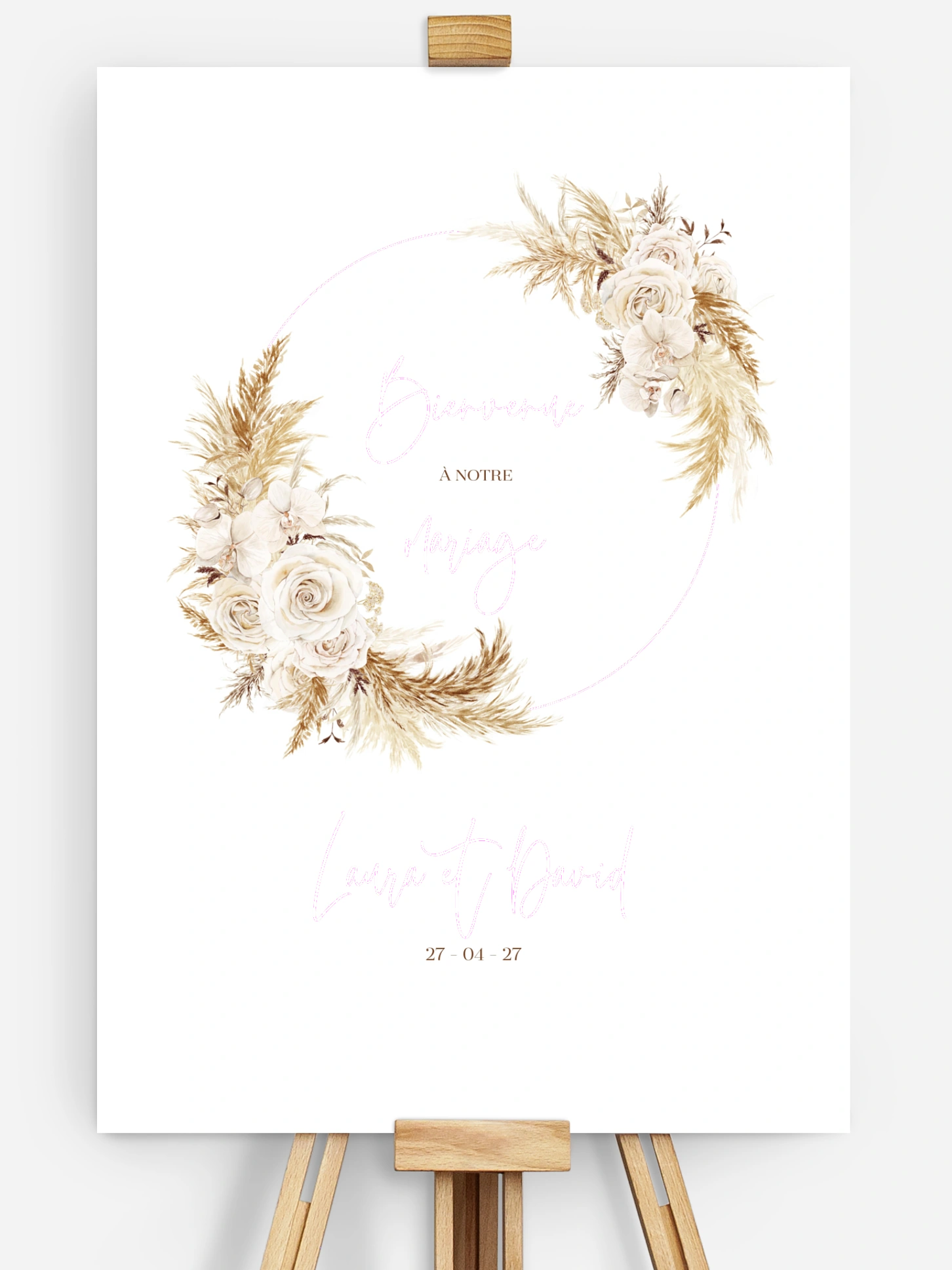 Poster bienvenue mariage Elegant Boho
