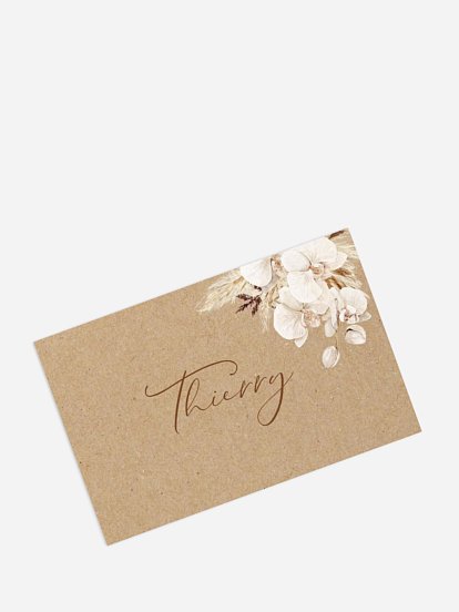 Marque-place mariage Roses Boho