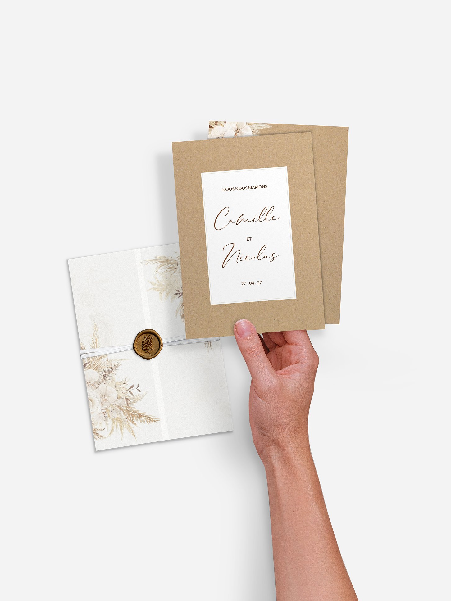 Faire-part de mariage Roses Boho