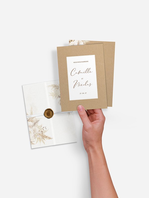 Faire-part de mariage Roses Boho